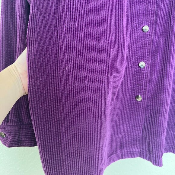 L.L. Bean classic royal purple corduroy button-up shacket top XLarge - Picture 4 of 5
